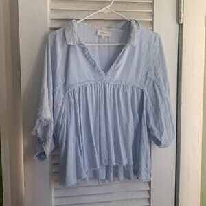 Dreamy Sky Peplum Blouse